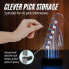 Picture of Light Up Guitar Pick Holder - 7-Color Changing LED Pick Storage Display & Night Light - USB Powered Novelty Room Decor, Holds 6 Picks - Cool Guitar Gift for Men, Musicians & Guitarists