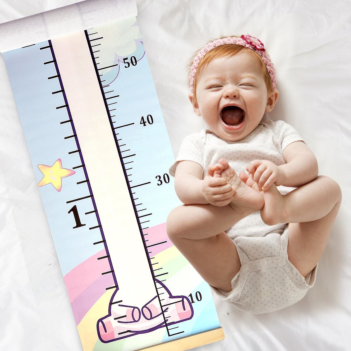 GetUSCart- Mibote Baby Growth Height Chart Handing Ruler Wall Decor for ...