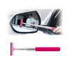 Picture of Car Rearview Mirror Wiper, Retractable Auto Glass Squeegee, Water Cleaner with Telescopic Long Rod, Portable Cleaning Tool for All Vehicles, Universal Automotive Accessories (Pink)