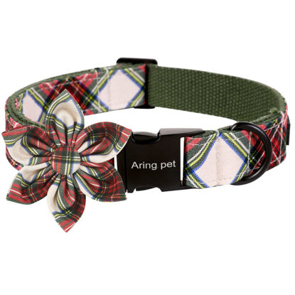 Picture of ARING PET Dog Collar with Flower, Dog Collar with Removable Flower, Adorable and Adjustable Christmas Dog Collar for Boy and Girl Dogs.
