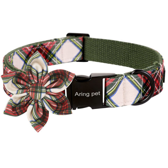 Picture of ARING PET Dog Collar with Flower, Dog Collar with Removable Flower, Adorable and Adjustable Christmas Dog Collar for Boy and Girl Dogs.
