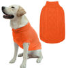 Picture of Mihachi Turtleneck Dog Sweater - Winter Coat Apparel Classic Cable Knit Clothes with Leash Hole for Cold Weather, Ideal Gift for Pet in New Year Orange Large