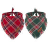 Picture of ADOGGYGO Christmas Dog Bandanas with Tassels Edges, Stylish Red Green Plaid Dog Christmas Scarf Bib, Multiple Sizes Offered, Pet Christmas Bandanas for Small Dogs (Christmas, Small)