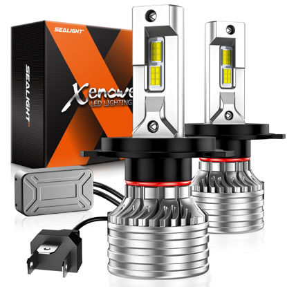 Picture of SEALIGHT X4I H4/9003/HB2 Bulbs, H4 Fog Bulbs, with Adjustable Lock Ring, Cooling Fan, Easy Installation 55000 LM, Fog Light, Pack of 2