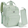 Picture of Dikaslon Diaper Bag Backpack with Changing Pad, Pacifier Case and Stroller Straps, Large Unisex Baby Bags for Boys Girls (Mint Green)