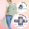 Picture of Dikaslon Diaper Bag Backpack with Changing Pad, Pacifier Case and Stroller Straps, Large Unisex Baby Bags for Boys Girls (Mint Green)