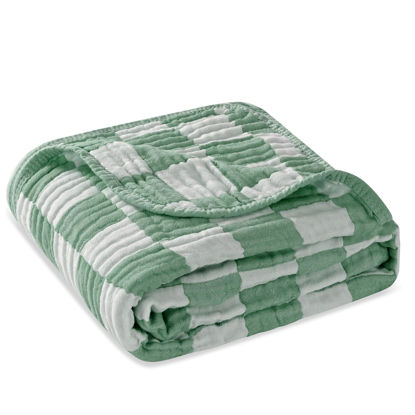 Picture of HardNok Ultra Soft Muslin Baby Blanket, Made of Viscose from Bamboo and Muslin from Cotton, A Versatile Swaddle and Bed Blanket for Babies, Toddlers, Boys, and Girls (1 Pack).