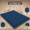 Picture of 32x24x1” XL Dog Food Mat - All Purpose Under Sink Liner, Washer and Dryer Covers for The Top, Silicone Griddle Mat for Blackstone - Raised Edges Dog Mat for Food and Water Prevent Spill, Waterproof