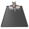 Picture of Garoopion Silicone Cat Litter Trapping Mat, Large Waterproof 34" X 22" Cat Litter Box Mat, Easy to Clean, Black