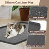 Picture of Garoopion Silicone Cat Litter Trapping Mat, Large Waterproof 34" X 22" Cat Litter Box Mat, Easy to Clean, Black