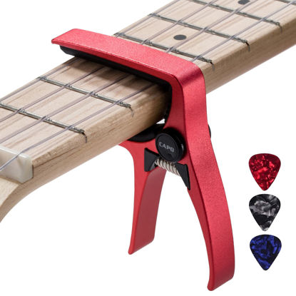 Picture of Ukulele Capo for 4 String Guitar and Mandolin, Mini Size Professional Ukulele Capo (Gold)