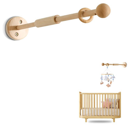 Picture of Baby Crib Mobile Arm,HBM Wooden Mobile Arm for Crib Mobile Hanger for Crib Baby Girl Nursery Decor
