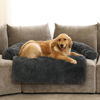 Picture of Calming Dog Bed Fluffy Plush Dog Mat for Furniture Protector with Removable Washable Cover for Large Medium Small Dogs and Cats (Extra Large(53x39.3x6), Dark Grey)