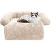 Picture of Calming Dog Bed Fluffy Plush Dog Mat for Furniture Protector with Removable Washable Cover for Large Medium Small Dogs and Cats (XS (31"x23.5"x5"), Beige)