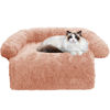 Picture of GGIB Calming Dog Bed Fluffy Plush Dog Mat for Furniture Protector with Removable Washable Cover for Large Medium Small Dogs and Cats (XS (31"x23.5"x5"), Pink)