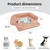 Picture of GGIB Calming Dog Bed Fluffy Plush Dog Mat for Furniture Protector with Removable Washable Cover for Large Medium Small Dogs and Cats (XS (31"x23.5"x5"), Pink)
