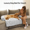 Picture of Calming Dog Bed Fluffy Plush Dog Mat for Furniture Protector with Removable Washable Cover for Large Medium Small Dogs and Cats (Extra Large (53x39.3x6), Light Grey)