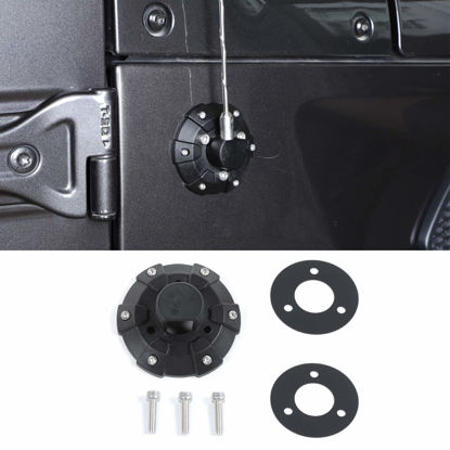 Picture of Voodonala for Jeep Radio Antenna Base Cover Antenna Housing Mount Lid Cap Base Fit for Jeep Wrangler 2007-2025+ JK JKU JL JLU Gladiator JT 4xe Exterior Accessories,ABS Black