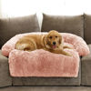 Picture of GGIB Calming Dog Bed Fluffy Plush Dog Mat for Furniture Protector with Removable Washable Cover for Large Medium Small Dogs and Cats (Extra Large (53x39.3x6), Pink)