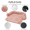 Picture of GGIB Calming Dog Bed Fluffy Plush Dog Mat for Furniture Protector with Removable Washable Cover for Large Medium Small Dogs and Cats (Extra Large (53x39.3x6), Pink)