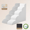 Picture of EHEYCIGA Curved Dog Stairs Ramp for High Beds 22.6" H, 5-Step Dog Steps for Small Dogs and Cats, Pet Stairs for High Bed Climbing, Non-Slip Balanced Pet Step Indoor, Light Grey