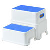 Picture of Victostar 2 Step Stool for Kids, Anti-Slip Sturdy Toddler Two Step Stool for Toilet Potty Training, Bathroom,Kitchen (Blue)