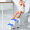 Picture of Victostar 2 Step Stool for Kids, Anti-Slip Sturdy Toddler Two Step Stool for Toilet Potty Training, Bathroom,Kitchen (Blue)