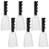 Picture of 6 Pcs Metal Cowbell with Handle, FOVERN1 Large Loud Cow Bells Noise Makers for Football Games, Sporting Events, New Year’s Eve, Celebrating and More (White)