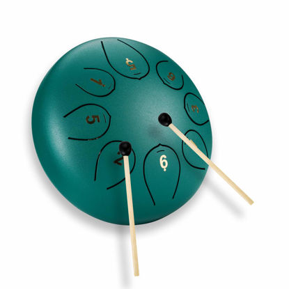 Picture of 6"8 note Steel tongue Drum Percussion Portable ethereal drummer Disc drum Music gift instrument (6"8 tone, green)