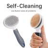 Picture of Cat Self Cleaning Slicker Brush, Pets Skin Friendly Cat Brush for Dogs Cats Grooming Brush Tool Easy to Remove Loose Undercoat, Mats Tangled Hair Slicker Massage Cats Dogs Brush - Upgraded