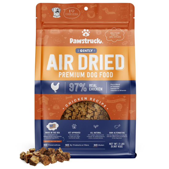 Picture of Pawstruck All Natural Air Dried Dog Food w/Real Chicken - Grain Free, Made in USA, Non-GMO & Vet Recommended - High Protein Limited Ingredient Wholesome Full-Feed - for All Breeds & Ages - 2lb Bag