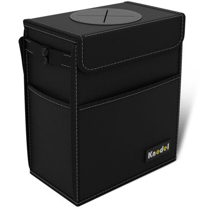 Picture of K KNODEL Car Trash Can, Waterproof Car Garbage Can, Car Trash Bag with Lid, Leak-Proof Car Trash Bin, Car Trash Hanging (Large, Black)
