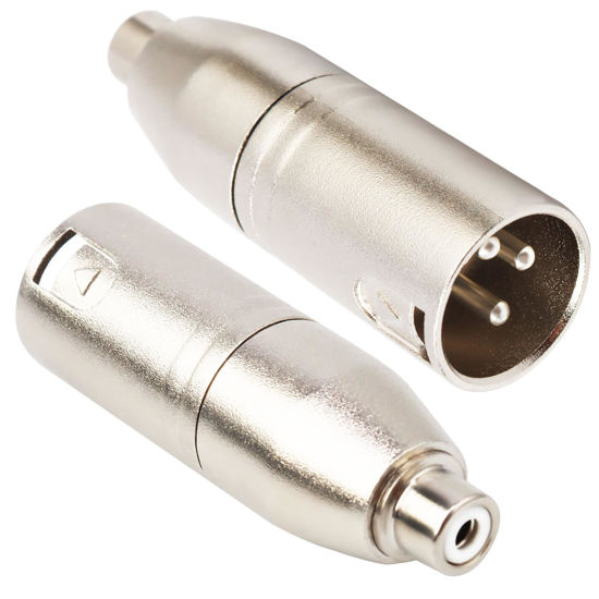 Picture of JOMLEY Female RCA to XLR Male Plug Cable Adapter, XLR to RCA Converter Audio Connector for Microphone - 2 Pack