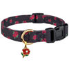 Picture of Cotton Handmade Dog Collar Cute and Distinctive Patterns Black Rose with Pendant Cute Dog Collars for Small Medium Large Dogs Girl Dogs Boy Dogs S