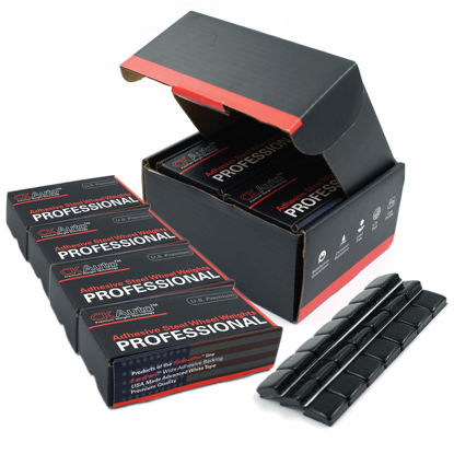 Picture of CKAuto 4 Boxes, 504 Pcs, 1/2oz, 0.5oz, Black, Adhesive Stick on Wheel Weights, 63oz/Box, US Quality