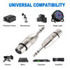 Picture of LanSenSu 4-Pack XLR Female to 1/4" TRS Adapter, Balanced Female XLR to Quarter Inch 6.35mm Male Adapters
