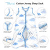 Picture of TILLYOU Sleep Sack 0-6 Months - 0.5 TOG Baby Wearable Blanket with 2-Way Zipper, Extra Soft Cotton Sleeveless Sleeping sack 2 Pack, Small Cloud & Blue
