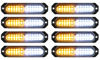Picture of ASPL 8pcs Sync Feature Ultra Slim 12-LED Surface Mount Flashing Strobe Lights for Truck Car Vehicle LED Mini Grille Light Head Emergency Beacon Hazard Warning lights (Amber/White)