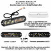 Picture of ASPL 8pcs Sync Feature Ultra Slim 12-LED Surface Mount Flashing Strobe Lights for Truck Car Vehicle LED Mini Grille Light Head Emergency Beacon Hazard Warning lights (Amber/White)