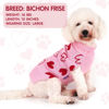 Picture of cyeollo Small Dog Valentines Sweater Heart Pattern Dog Clothes with Leash Hole Pullover Turtleneck Holiday Pet Apparel Pink