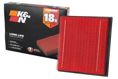 Picture of K&N Engine Air Filter:Long Life 18,000 Mile Replacement AirFilter:Compatible with 2007-2021 Ford/Lincoln Truck and SUV(F150, F150 Raptor,Expedition,Navigator, F250, F350, F450, F550, F650),KNA-2385