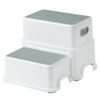 Picture of Victostar 2 Step Stool for Kids, Anti-Slip Sturdy Toddler Two Step Stool for Toilet Potty Training, Bathroom,Kitchen(Grey-White)