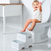 Picture of Victostar 2 Step Stool for Kids, Anti-Slip Sturdy Toddler Two Step Stool for Toilet Potty Training, Bathroom,Kitchen(Grey-White)