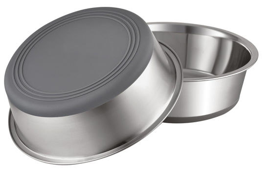 Picture of PEGGY11 Stainless Steel Metal Dog Bowls, Nonslip Rubber Bottom, Dishwasher Safe, Easy to Clean - 2 Pack, Each Holds 3.8 US Cup
