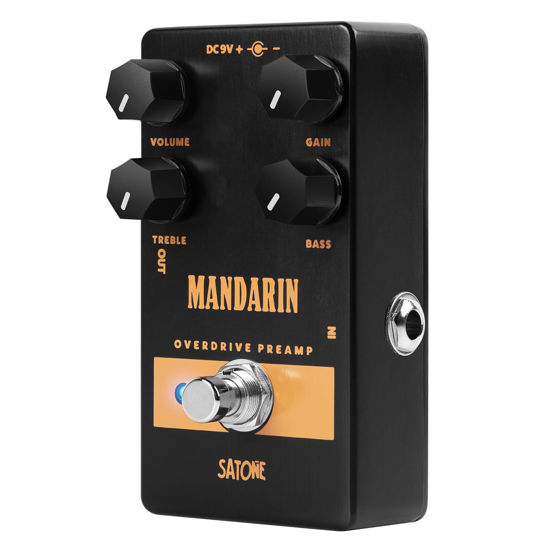 Picture of Satone S805 Mandarin Overdrive Preamp Effect Pedal - Classic Overdrive with 4 Controls Preamp Acoustic Metal Pedal with True Bypass