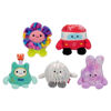 Picture of BumBumz 4.5-inch GroovyBumz Plush 5-Pack - Disco Ball Demi, Groovy Flower Faye, Van Vance, Guitar Giovanni, and Peace Sign Fingers Petra Collectible Stuffed Toys