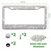 Picture of Bling License Plate Frame for Women,Sparkle Crystal Bedazzled Rhinestone License Plate Frames with 1400pcs Rhinestones, Handcrafted Crystal Premium Stainless Steel Frame with Screw Caps (White)
