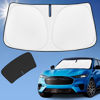 Picture of Sun Shade Sunshade for 2025 Ford Mustang Mach-E Windshield Cover, 4-Layer Front Window Shade Custom fit Mach-E 2021-2024 Sun Visor 240T Retractable Shield Shade Blocks UV Rays Cooler Car Accessories