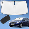 Picture of Sun Shade Sunshade for Hyundai Sonata Windshield Cover, 4-Layer Front Window Shade Custom fit Sonata 2014-2019 Sun Visor 240T Retractable Shade Shield Blocks UV Rays Cooler Car Accessories