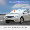 Picture of Sun Shade Sunshade for Hyundai Sonata Windshield Cover, 4-Layer Front Window Shade Custom fit Sonata 2014-2019 Sun Visor 240T Retractable Shade Shield Blocks UV Rays Cooler Car Accessories
